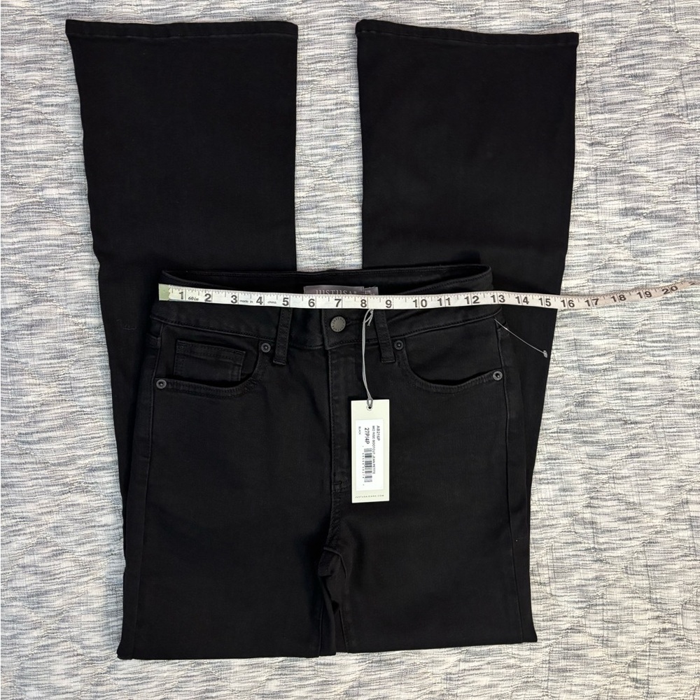 Just USA Black Mid Rise Bootcut Jean Petite Sz 27P/4P NWT | Black Bootcut Jeans- - Picture 9 of 10
